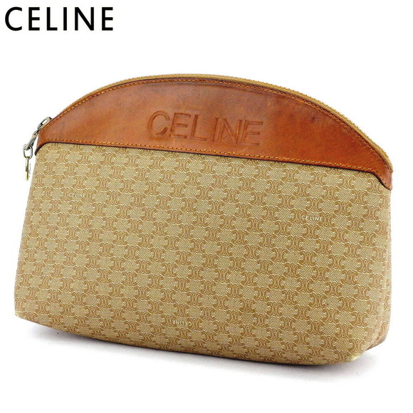 Celine clutch leather brown bag macadam beige pouch - Picture 1 of 6